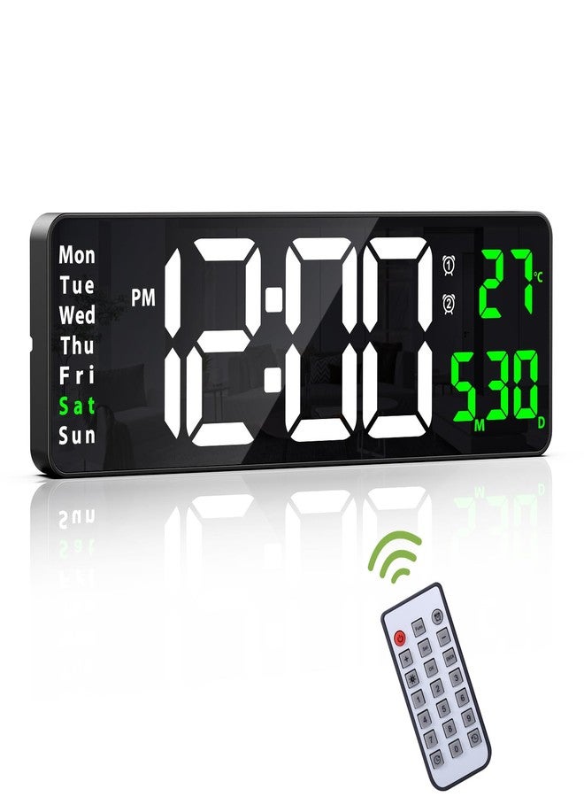 KeeKit Digital Clock, LED Wall Clock with 16" Large Display, Desktop Clock with Remote Control, Automatic Brightness Dimmer, 10 Adjustable Brightness, Suitable for Living Room - Image 1